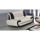 MOBILIER DECO Canapé 3 places - MUZA - Simili cuir - Blanc et noir - Confort ferme - Accoudoirs rembourrés