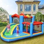 DREAMADE Château Gonflable pour Enfant avec Toboggan, Piscine, Panier de Basket, Sac de Transport 410 x 310 x 191CM (Sans gonfleur)