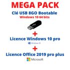 MICROSOFT Pack logiciel - Windows - 10 Pro - Clé USB bootable 8 Go - Licence Office 2019 Pro Plus - USB 3.0