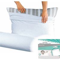 Housse protège taie d'oreiller carré 50 x 70 cm - 100% coton - Blanc