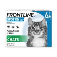 FRONTLINE Spot On Chat 6 pipettes - Puces tiques et poux