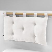 Tête de lit 5 boutons avec passants Gaze de coton 50 x 80 cm - Blanc