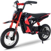 EVERCROSS EV12M Moto Électrique pour Enfants 3-12 Ans 300W 25KM/H 3 Niveaux de Vitesse,Pneu 12" Cadeau super Rouge