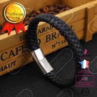 LSC® Bracelets tressés vintage pour hommes européens et américains Bracelets en cuir coréen, bracelets en corde, bijoux