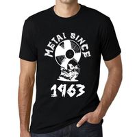 Homme Tee-Shirt Le Métal Depuis 1963 – Metal Since 1963 – 60 Ans T-Shirt Cadeau 60e Anniversaire Vintage Année 1963 Noir