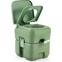 RELAX4LIFE Toilette Portable 20L WC Chimique pour Camping, Chantier, Bateau, Vert