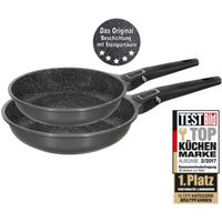 Set De 2 Poêles STONELINE 20/28 Cm - Revêtement Pierre Antiadhésif, Induction Et Four, Cuisson Sans Huile