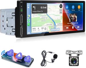 AUTORADIO 1 Din Autoradio 1 Din sans Fil Carplay Android Auto, Radio Voitures 1 Din Bluetooth Mains Libres Lien Miroir,  Autoradio écran