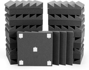 24 Panneaux Acoustiques ACOUSPANEL - Mousse Absorbante Gris Anthracite 30x30x4 Cm - Treatment Sonore