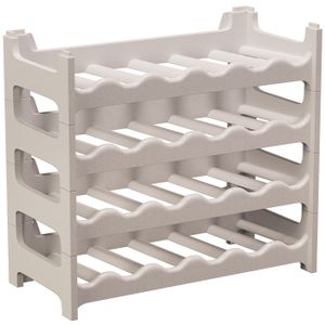 Casier à bouteilles modulable ARTECSIS 24 Bouteilles – Cave à vin en plastique, 60x28x54 cm (LxlxH), Gris Granite - Range bouteille