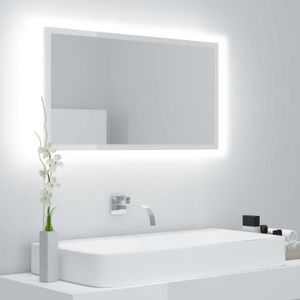 MIROIR SALLE DE BAIN Miroir de salle de bain LED Blanc brillant 80x8,5x
