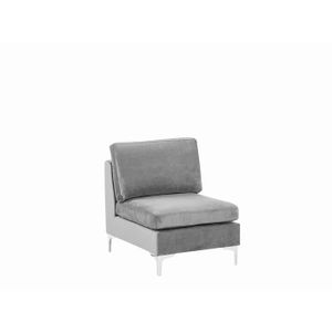 FAUTEUIL Beliani - Module fauteuil en velours gris EVJA
