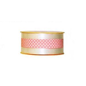 Ruban gros grain rose Chiens trop mignon blanc beige rose de 25 mm vendu au m