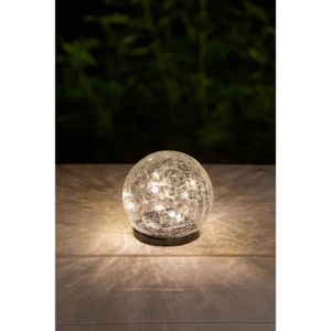 DÉCORATION LUMINEUSE Sphère solaire GALIX - Effet verre brisé - Ø 10 cm