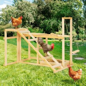 Grand perchoir pour poules 4 niveaux en bois compatible enclos