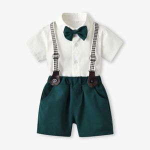 Lito Angels Ensemble 5 Pieces Smoking Blanc Pour Bebe Garcon, Costume De Mariage Ceremonie Bapteme Avec Cummerbund Et Noeud Papillon Jacquard Argent, Taille 2-3 Ans (étiquette En Tissu 04 - 6