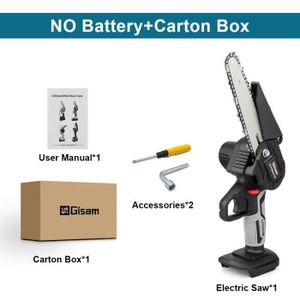 TRONÇONNEUSE Scie D'élagage Électrique ,2 batteries ,scie électrique de travail de calcul, outils électriques ,18V, 6 pouces ,Noir