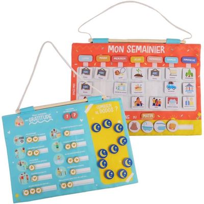 VERTBAUDET - Horloge calendrier en bois - Multicolore - TU VERTBAUDET - Horloge calendrier en bois - Multicolore - TU