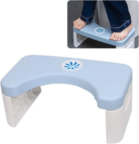 Tabouret De Toilette Ergonomique - Pour Une Meilleure Posture Aux Toilettes - Antidérapant - Gris - Adulte
