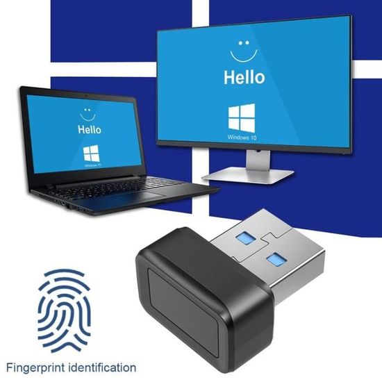 Lecteur D'empreintes Digitales USB Pour PC - Windows Hello, Biométrique, Plug & Play | Sécurité Accrue, Portable