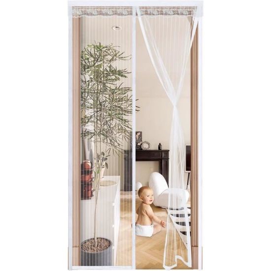Moustiquaire Porte Fenêtre Aimantée 100x200 Cm - Sans Perçage, Fermeture Automatique - Maille Fine Anti-Mouches Et Insectes - 5
