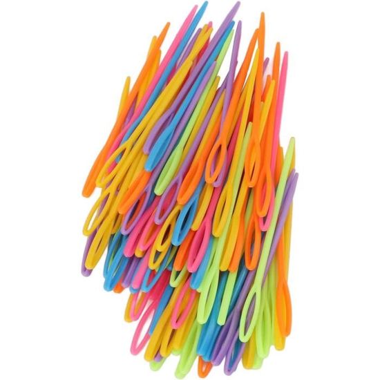 60 Aiguilles à Coudre En Plastique Pour Enfants - 3 Tailles (7cm, 9cm, 15cm) Grand Chas, Apprentissage Sécurisé