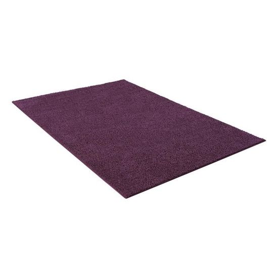 tapis de salon shaggy 115x170cm ohio aubergine violet carpet studio cdiscount maison