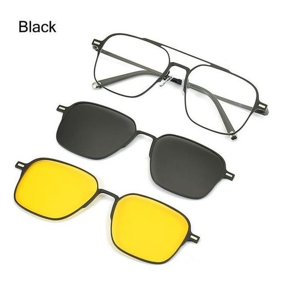 Lunettes de soleil polarisées magnétiques 3 en 1 pour hommes et femmes