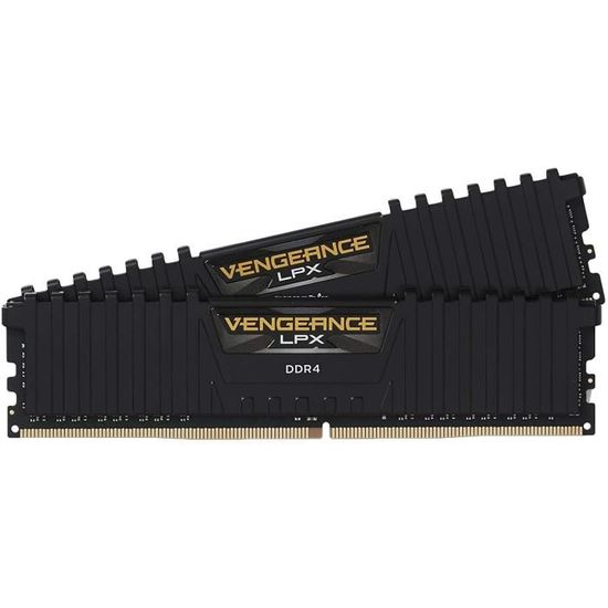 Mémoire RAM - CORSAIR - Vengeance DDR4 - 16GB 2x8GB DIMM - 3200 MHz  - 1.35V - Noir (CMK16GX4M2Z3200C)