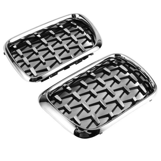 Paire De Grilles De Calandre Avant Pour BMW E39 - Compatible 5 Series 1999-2003, En Polystyrène, Clipser Sans Modification