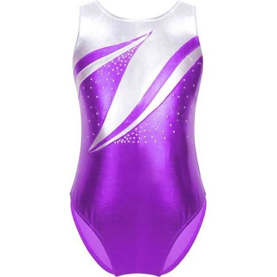 Freebily Enfant Fille Justaucorps de Gymnastique M tallique Strass