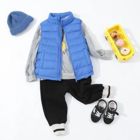 Gilet Doudoune Sans Manches Happy Cherry - Léger Et Chaud - Pour Fille Et Garçon - Automne/hiver