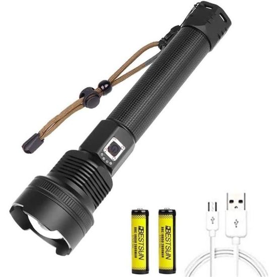 Blukar Lampe torche LED rechargeable 2 packs, lampes de poche
