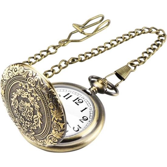 Chaine De Montre à Gousset Ancienne En Argent Massif Ajouré - Longueur 34 Cm - Très Bon État