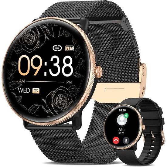 Reflex Active Série 54 – Montre Connectée AMOLED Always-On, GPS Intégré, Altimètre/baromètre/boussole – Bracelets Vert/jaune – Appels, Cadrans Personnalisables – IOS/Android