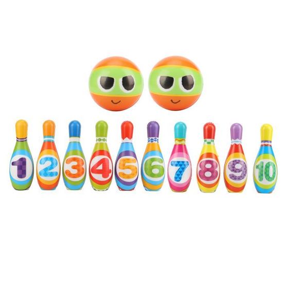 Jeu De Quilles Pour Enfants 30 Cm – 10 Quilles + 2 Boules Intérieur/Extérieur, Éducatif Et Fun En Matériaux Éco