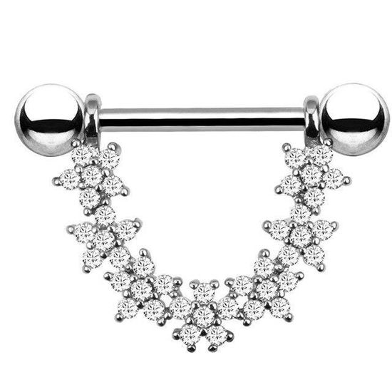 ANNEAU DE PIERCING,1922SRBagues Pour Tétons En Zircon, 1 Paire, Nouveau, Bijoux De Corps