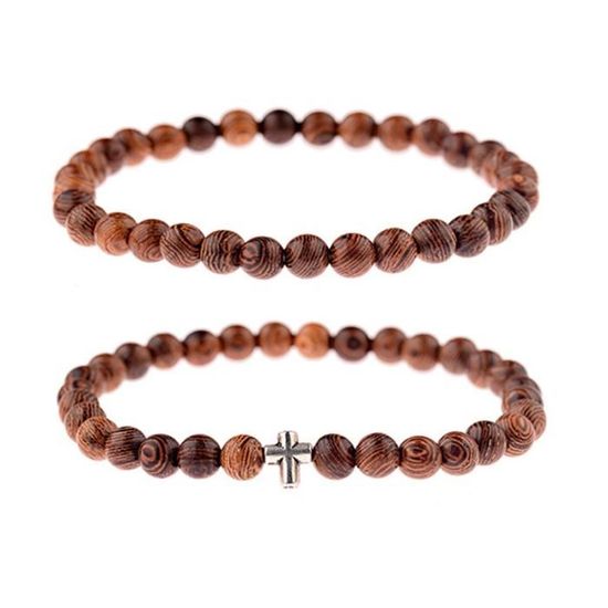 Lava Perlé Bracelet 7 Chakras Élastique Corde Pierre Naturelle Yoga