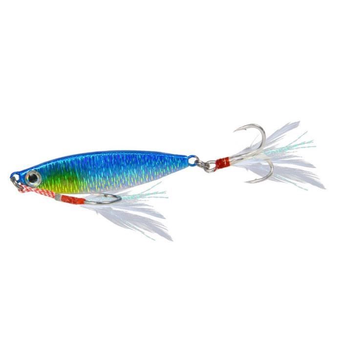 Leurre de pêche à paillettes rotatif, appât WobJeff avec plume