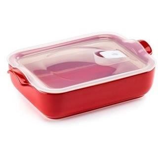 ESPRIT DE CUISINE Plat rectangle hermétique - 32cm - Couleur Framboise - Fabriqué en France