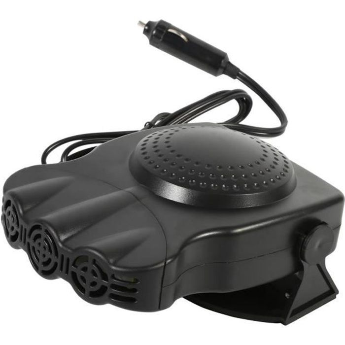 Ventilateur de chauffage dégivreur de pare-brise de véhicule de voiture 2V 150W 17,7 x 12,6 x 8 cm Noir -SWT