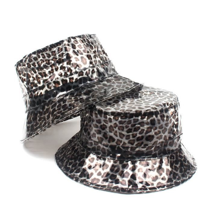 Casquette à visière pliable pour femme en PVC transparent léopard LTA90531080_Fan