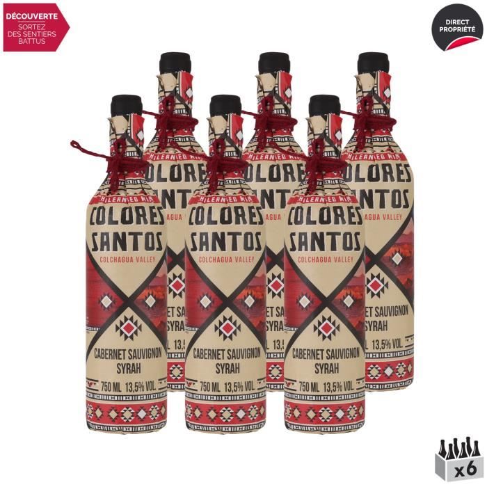 Colchagua Valley Cabernet Sauvignon Syrah Rouge 2021 - Lot de 6x75cl - Colores Santos - Vin . Rouge - Origine Chili