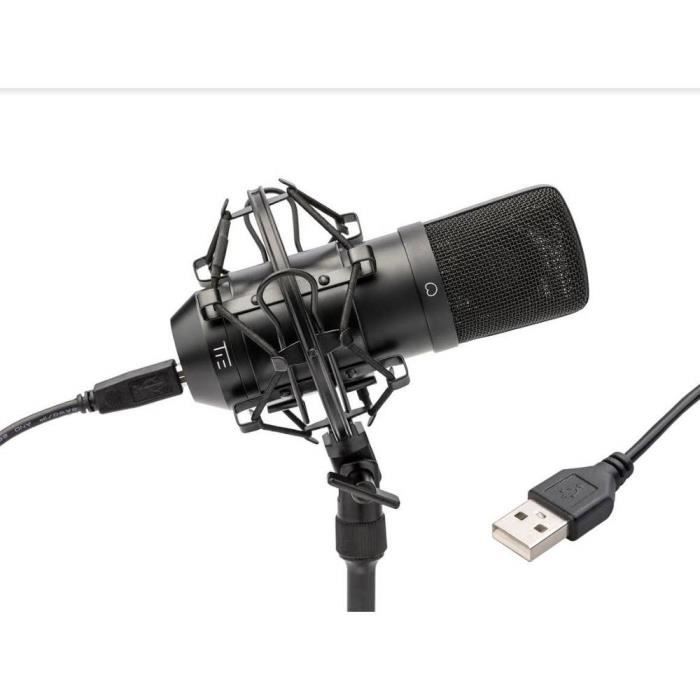 Microphone studio USB Tie Studio Condenser Mic SW filaire avec filtre anti-pop, avec câble