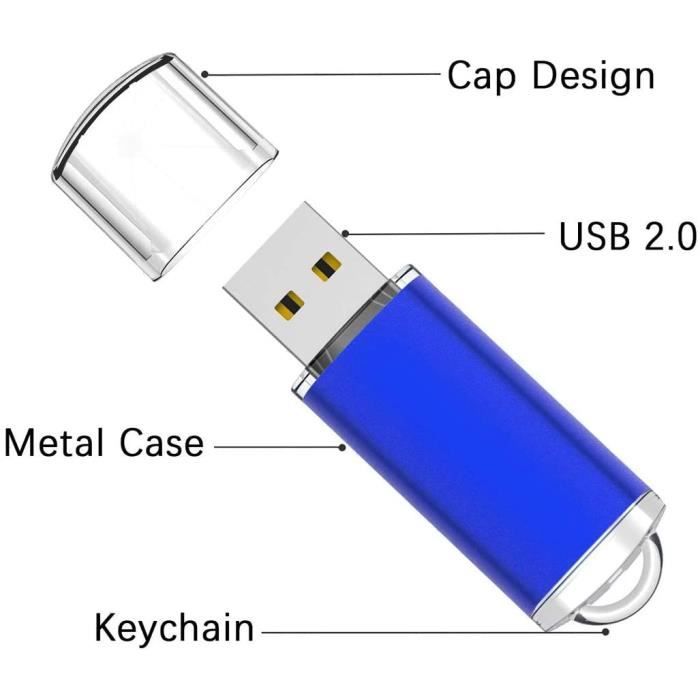 16 Go Lot de 10 Clés USB 2.0 Pivotant Stockage Mémoire Stick Disque Flash USB Multicolore (16GB*10PCS)