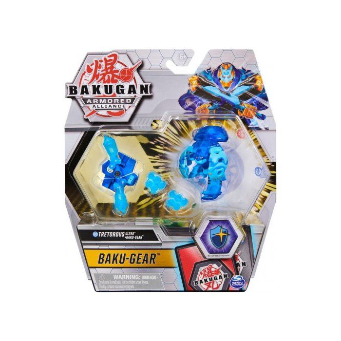 Bakugan Ultra : Armored Alliance - Tretorous + Baku-Gear + Carte - Boule Bleue - Figurine Deluxe - Jouet Garcon