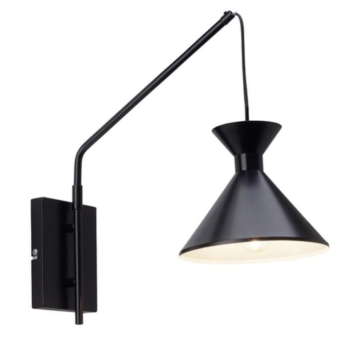 MIKA-Applique murale Métal H38cm Noir Brilliant