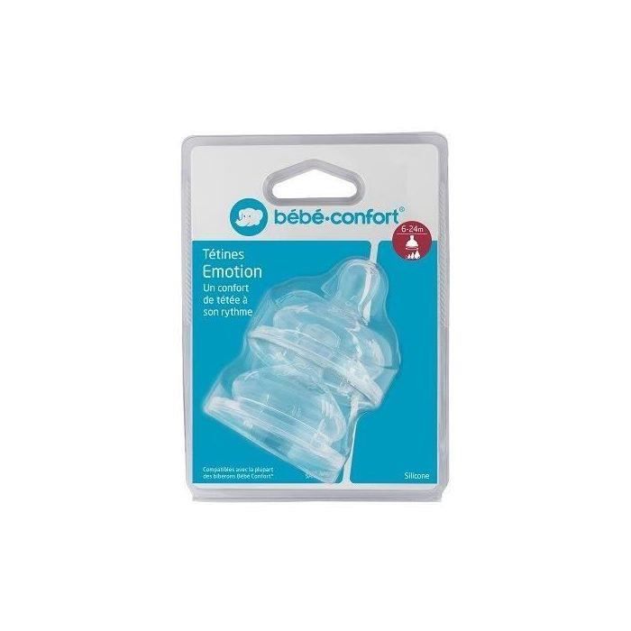 BEBE CONFORT Tétine Emotion Silicone T.2 - 3 vitesses (x2) (Lot de 3)
