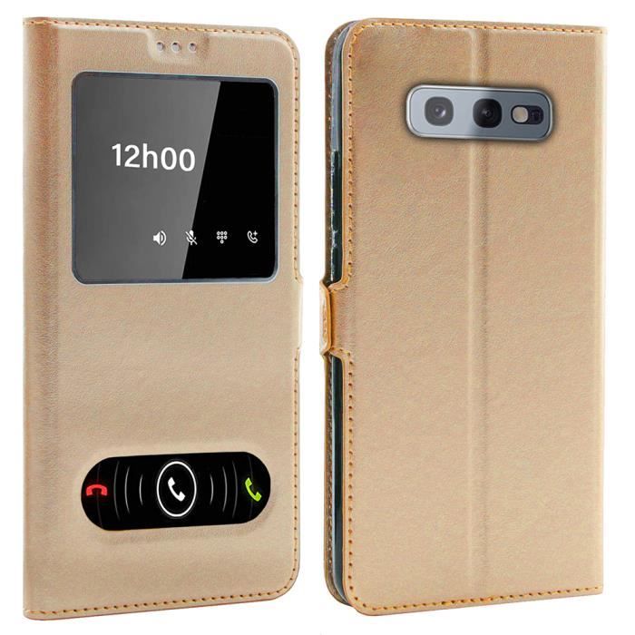 Coque Samsung Galaxy S10e, Double Fenêtre - Or