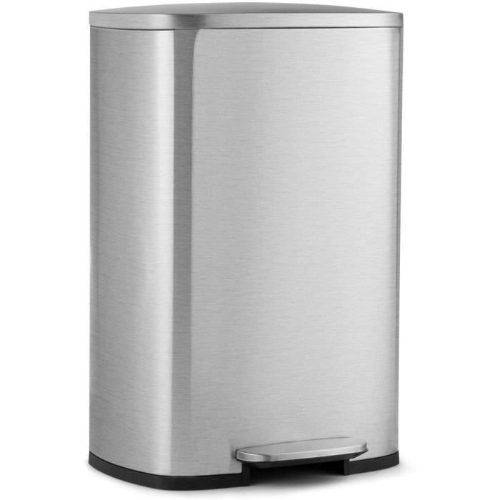 DREAMADE Poubelle à Pédale 50L,avec Seau Intérieur et Fermeture Silencieuse,pour Cuisine,Chambre à Coucher,Salon,WC